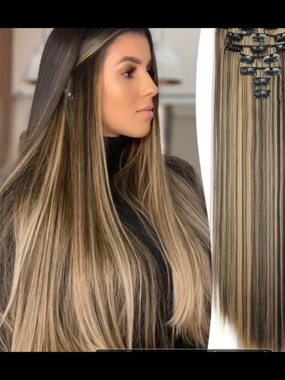 Brand New 24” Clip-In Hair Extensions – Linen Blonde Brown 7 Pieces